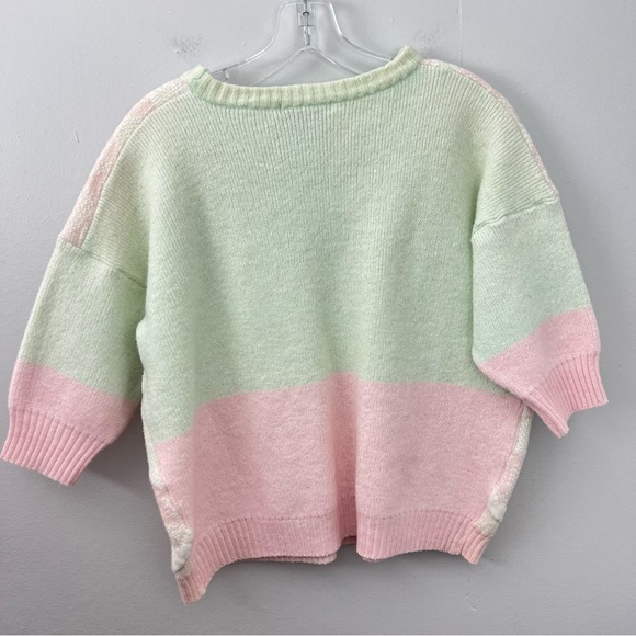 Vintage Wool Blend Sweater Pastels Textured Kawaii - Picture 2 of 4